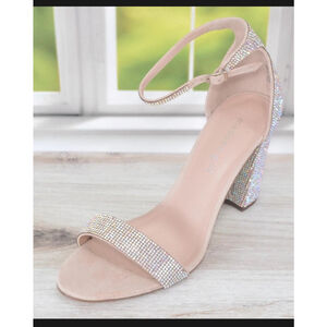 MADDEN GIRL BELLA Rhinestone Ankle Strap Heels Sandals Size 9 for Women